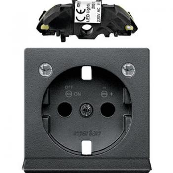 Merten Erweiterungsset LED Beleuchtung fuer SCHUKO-Steckdosen, anthrazit, System M MEG2334-0414