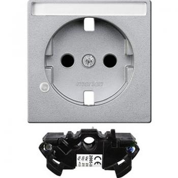 Merten Erweiterungsset ueberspannungsschutz fuer SCHUKO-Steckdosen, aluminium, System M MEG2335-0460