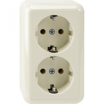 Merten AUFPUTZ Doppel-Steckdose weiss MEG2421-8744