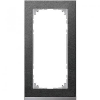 Merten M-Pure Decor-Rahmen, 2fach ohne Mittelsteg, Schiefer/aluminium, M-Pure Decor MEG4025-3669