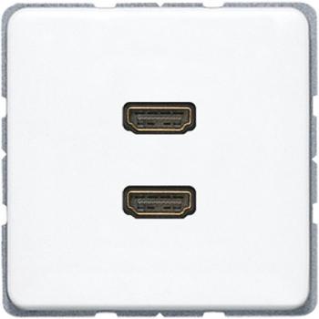 JUNG 2 x HDMI, Tragring, Schraubbefestigung MACD1133WW