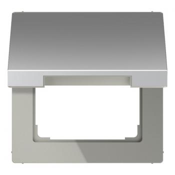 Jung LS990 Klappdeckel fuer Steckdosen und Abdeckung 50x50 mm Aluminium AL2990KL