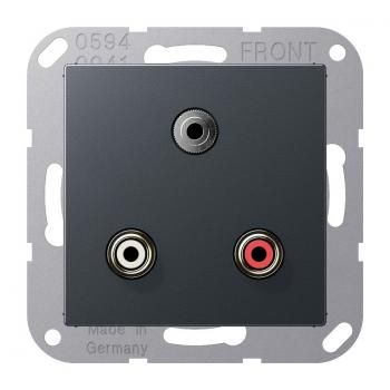 JUNG Cinch Audio und MiniklinkeÊ3,5Êmm, Tragring, Schraubbefestigung MAA1011ANM