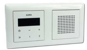 Gira UP Radio RDS mit Lautsprecher und Rahmen System 55 Reinwei§ 228403,228203,021203