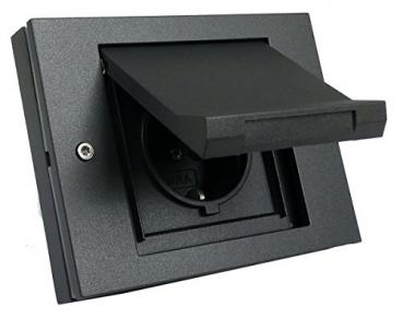 Gira TX44 Steckdose mit Klappdeckel und Rahmen anthrazit 445467/021167