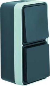 Berker W.1 IP55 Aufputz Wippschalter/Steckdose grau 47803515