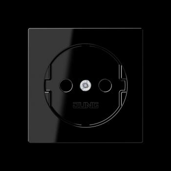 Jung Abdeckung für SCHUKO®-Steckdosen, integrierter erhöhter Berührungsschutz, SAFETY+, Thermoplast, Serie A, schwarz A1520BFKIPLSW
