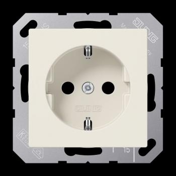 Jung SCHUKO Steckdose, 16 A 250 V ~, integrierter erhöhter Berührungsschutz, SAFETY+, Thermoplast, Serie AS, weiß A1520BFKI