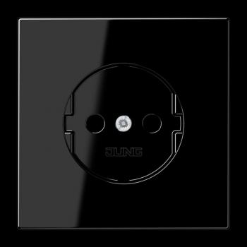 Jung Abdeckung für SCHUKO®-Steckdosen, Duroplast, Serie LS, schwarz LS1520PLSW
