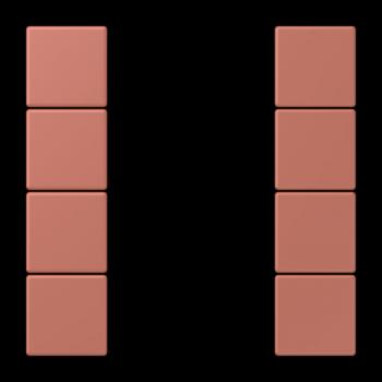 Jung Tastensatz 4fach, F50, Serie LS, terre sienne brique LC504TSA236