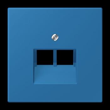 Jung Abdeckung für IAE/UAE-Anschlussdosen 2 x 8-polig, Thermoplast lackiert, Serie LS, bleu céruléen 31 LC969-2UA211