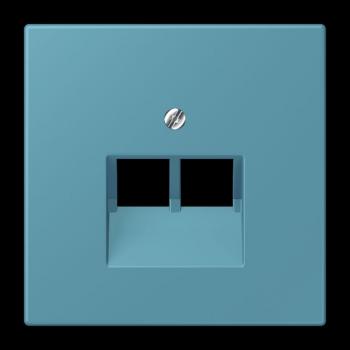 Jung Abdeckung für IAE/UAE-Anschlussdosen 2 x 8-polig, Thermoplast lackiert, Serie LS, céruléen vif LC969-2UA212