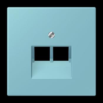 Jung Abdeckung für IAE/UAE-Anschlussdosen 2 x 8-polig, Thermoplast lackiert, Serie LS, céruléen moyen LC969-2UA213