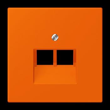 Jung Abdeckung für IAE/UAE-Anschlussdosen 2 x 8-polig, Thermoplast lackiert, Serie LS, orange LC969-2UA224