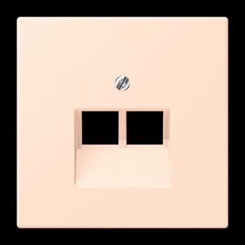 Jung Abdeckung für IAE/UAE-Anschlussdosen 2 x 8-polig, Thermoplast lackiert, Serie LS, rose pâle LC969-2UA228