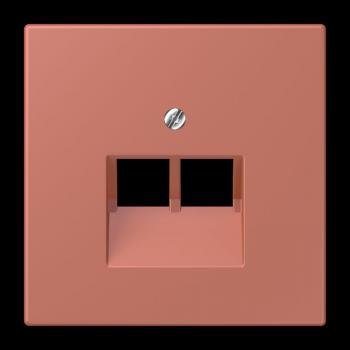 Jung Abdeckung für IAE/UAE-Anschlussdosen 2 x 8-polig, Thermoplast lackiert, Serie LS, terre sienne brique LC969-2UA236