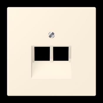 Jung Abdeckung für IAE/UAE-Anschlussdosen 2 x 8-polig, Thermoplast lackiert, Serie LS, blanc ivoire LC969-2UA245