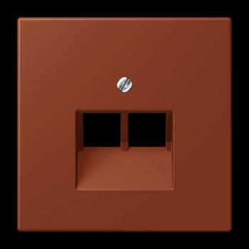Jung Abdeckung für IAE/UAE-Anschlussdosen 2 x 8-polig, Thermoplast lackiert, Serie LS, terre sienne brûlée 59 LC969-2UA247