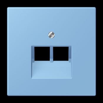 Jung Abdeckung für IAE/UAE-Anschlussdosen 2 x 8-polig, Thermoplast lackiert, Serie LS, bleu céruléen 59 LC969-2UA256