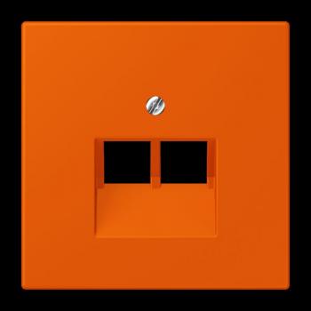 Jung Abdeckung für IAE/UAE-Anschlussdosen 2 x 8-polig, Thermoplast lackiert, Serie LS, orange vif LC969-2UA260