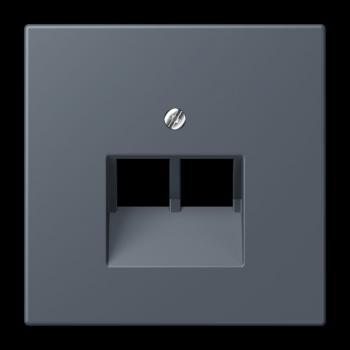 Jung Abdeckung für IAE/UAE-Anschlussdosen 2 x 8-polig, Thermoplast lackiert, Serie LS, gris fonce 59 LC969-2UA262