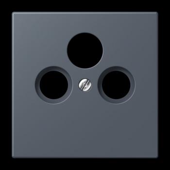 Jung Abdeckung für Universal-Sat/BK-Dosen, Thermoplast lackiert, Serie LS, gris fonce 59 LC990SAT262