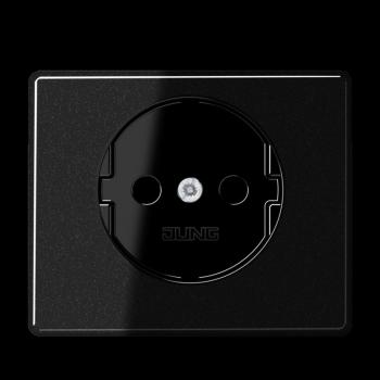 Jung Abdeckung für SCHUKO®-Steckdosen, Aluminium lackiert, Serie SL, schwarz SL520SWPL