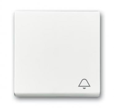 B+J Wippe mit Aufdruck, studioweiß, solo, Abdeckungen für Schalter/Taster 2520 KI-84