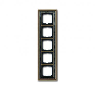 B+J Abdeckrahmen, Messing antik Dekor anthrazit, Busch-dynasty, Rahmen Busch-dynasty 1725-843