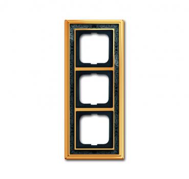 B+J Abdeckrahmen, Messing poliert Dekor anthrazit, Busch-dynasty, Rahmen Busch-dynasty 1723-833