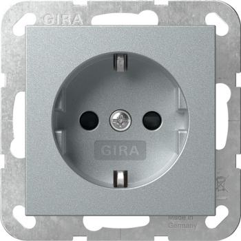 Gira SCHUKO LED-Leuchte + SH o.Kr. System 55 F Alu 475526