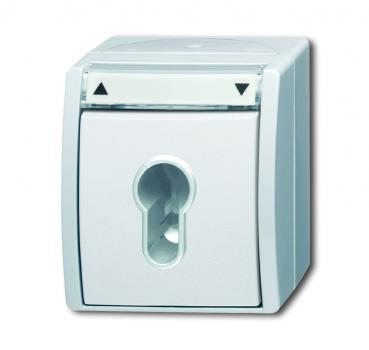 B+J Jalousieschalter/-taster, alpinwei§, Aufputz IP 44, ocean (IP 44) 2712 SLW-54