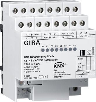 Gira Bin_reing. 8f 12 - 48 V AC/DC pot.frei KNX REG 212800