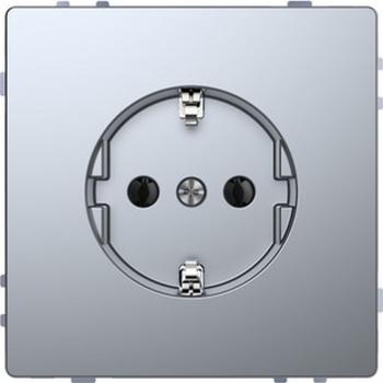 Merten Steckdose, Steckklemmen, Edelstahl, System Design MEG2301-6036