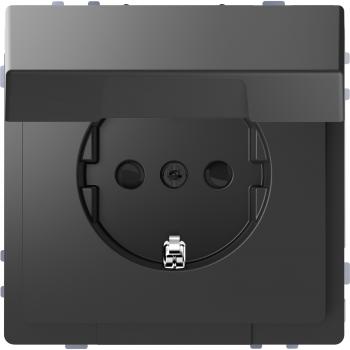 Merten Steckdose mit Klappdeckel, BRS, Steckklemmen, Anthrazit, System Design MEG2310-6034