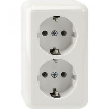 Merten AUFPUTZ Doppel-Steckdose polarwei§ MEG2421-8719