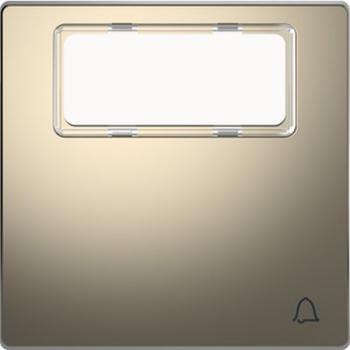 Merten Wippe mit Schriftfeld und Kennzeichnung Klingel, Nickelmetallic, System Design MEG3365-6050