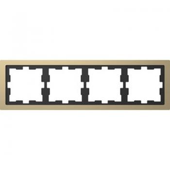 Merten D-Life Metall Rahmen, 4fach, Champagnermetallic MEG4040-6551