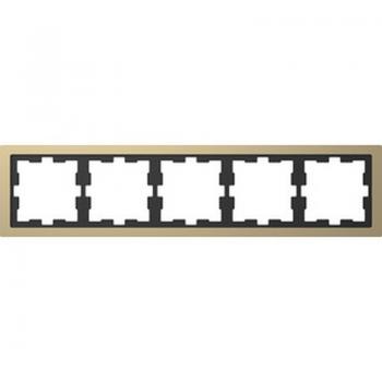 Merten D-Life Metall Rahmen, 5fach, Champagnermetallic MEG4050-6551