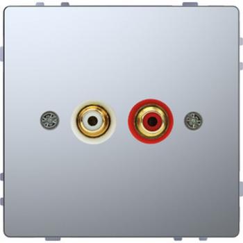 Merten Steckdose fŸr Audio Anschluss, Edelstahl, System Design MEG4350-6036