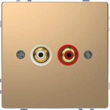 Merten Steckdose fŸr Audio Anschluss, Champagnermetallic, System Design MEG4350-6051