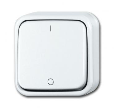 B+J Wippschalter, alpinweiß, Busch-Duro 2000 AP, Schalter/Taster 2601/2 AP/11W-503