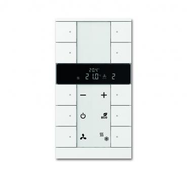 B+J Raumtemperaturregler mit Bedienfunktion 10-fach, studiowei§, Busch-Installationsbus KNX, ClimaECO Sensoren SBR/U10.0.11-84