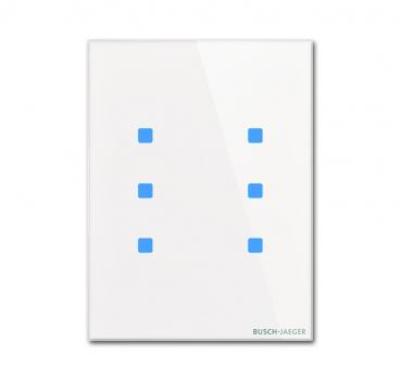B+J Touch-Bedienelement, 6-fach, Busch-Installationsbus KNX, Busch-tacteo TB/U6.7.11-CG