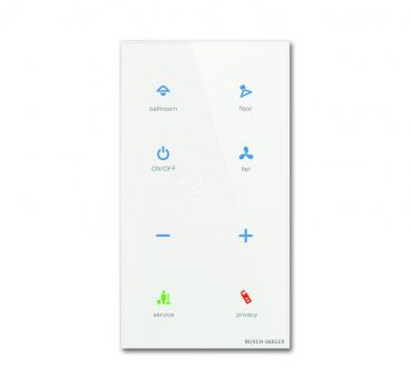 B+J Touch-Bedienelement, 4-fach mit Raumtemperaturregler, Busch-Installationsbus KNX, Busch-tacteo TBR/U4.7.11-CG