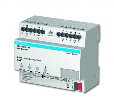 B+J LED-Dimmer 4 x 210 W/VA, Busch-Installationsbus KNX, REG-Universal-Dimmaktoren UD/S4.210.2.11