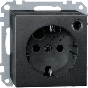 Merten SCHUKO-Timersteckdosen-Einsatz mit BRS, anthrazit, System M 500114