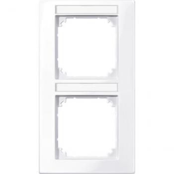 Merten M-PLAN-Rahmen, 2fach beschriftbar, senkrechte Montage, aktivweiß glänzend 513225