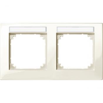 Merten M-PLAN-Rahmen, 2fach beschriftbar, waagerechte Montage, weiß glänzend 514244