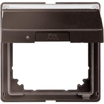 Merten Zwischenring mit Klappdeckel und Schriftfeld, dunkelbrasil, AQUADESIGN 516615